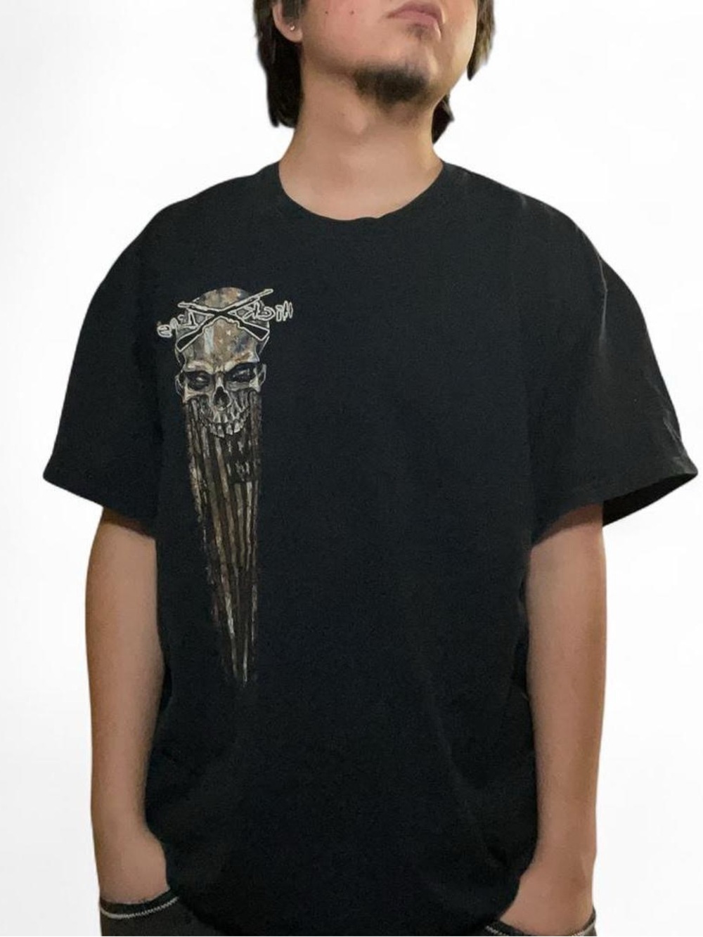 Hick Life Freedom Skull Rifles American Flag Graphic T-Shirt
